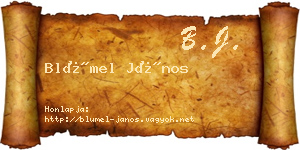 Blümel János névjegykártya