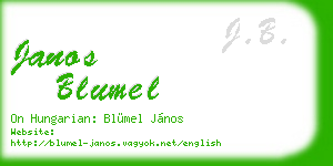 janos blumel business card