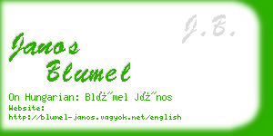 janos blumel business card